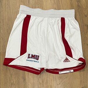 LMU LOYOLA MARYMOUNT Basketball Adidas Shorts XL white red NCAA TEAM ISSUE